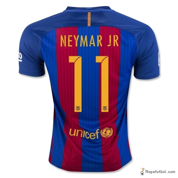 Camiseta Barcelona Replica Primera Ropa Neymar JR 2016/17 Azul